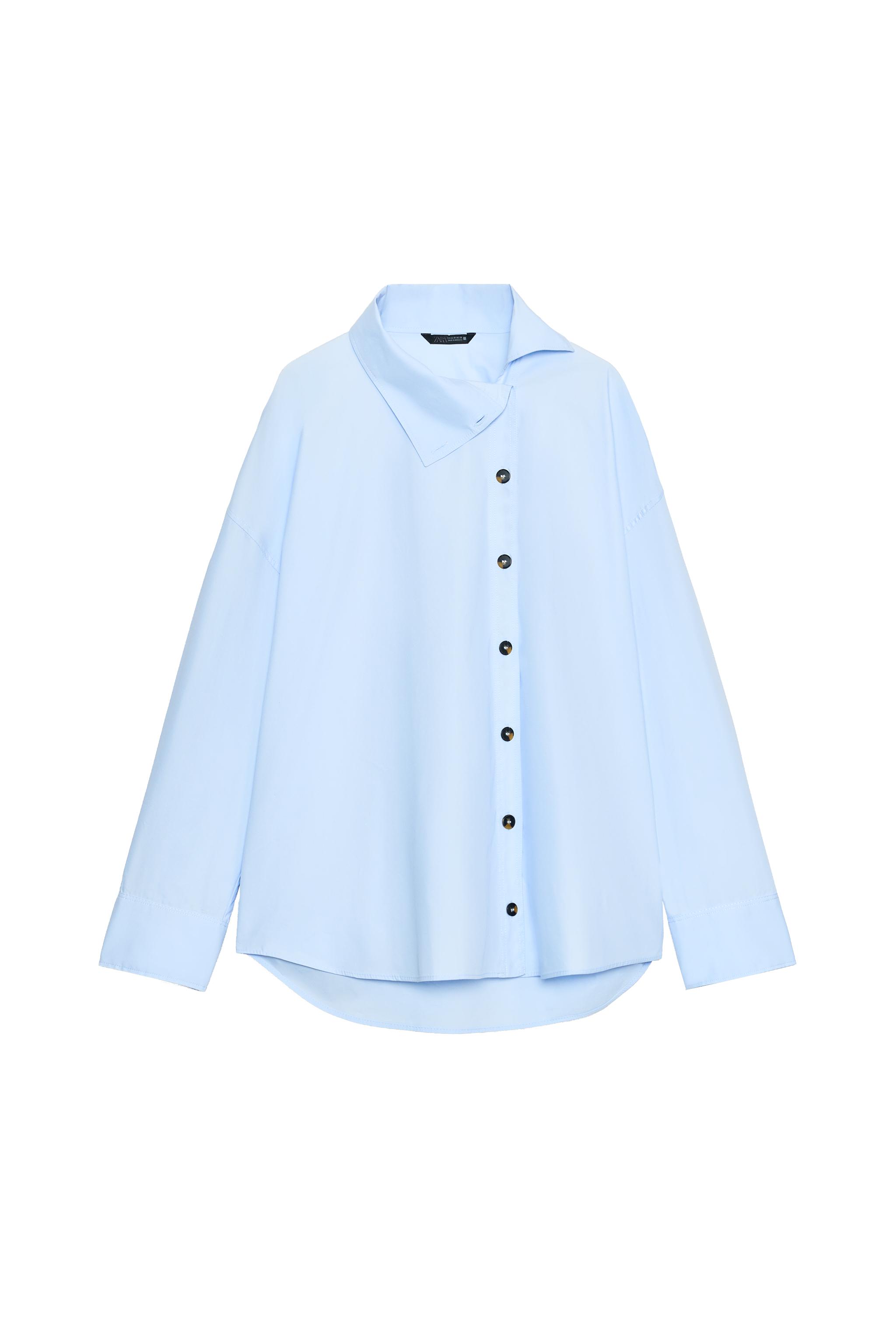 CAMISA POPELÍN CUELLO SUBIDO