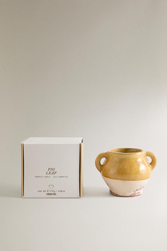 (170 G) BOUGIE PARFUMÉE FIG LEAF - Jaune vif de Zara - Image 0