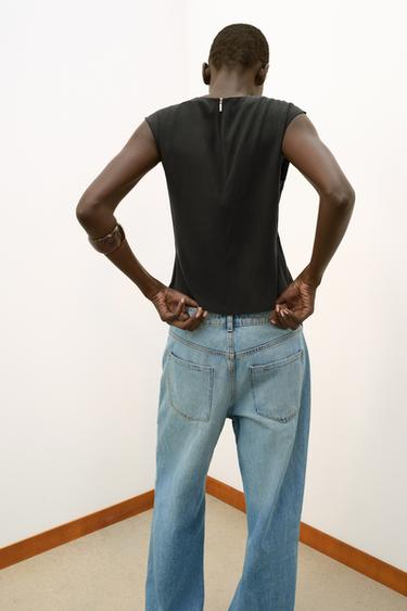 SLEEVELESS TOP WITH GATHERING - Black by Zara - Image 5