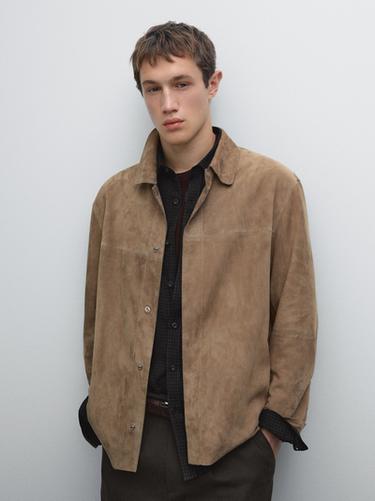 Zara Suede leather overshirt - Mink