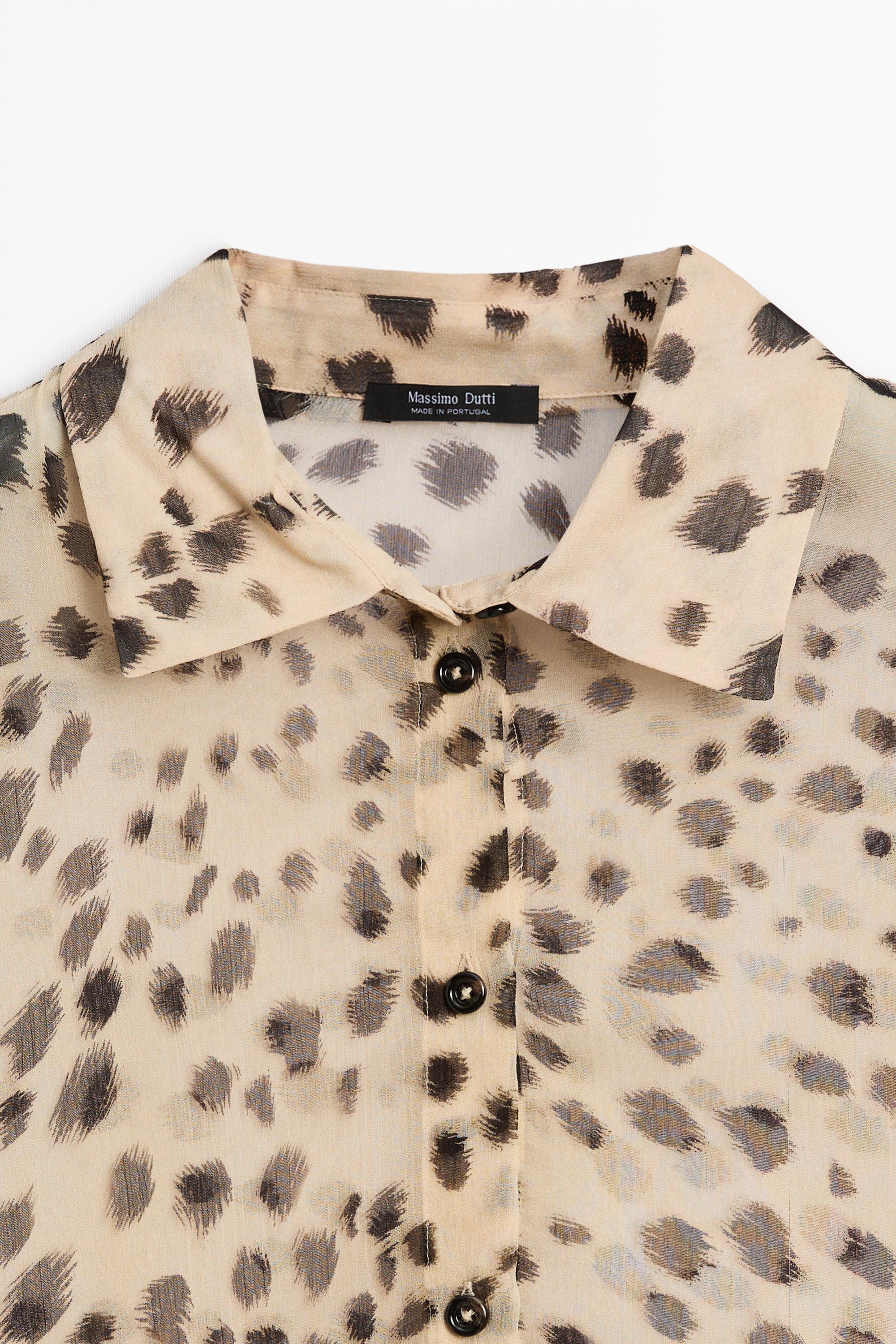 Animal print flowing shirt