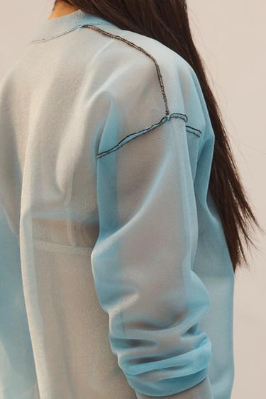 LIMITED EDITION SEMI-SHEER CARDIGAN - Aquamarine by Zara - Image 3