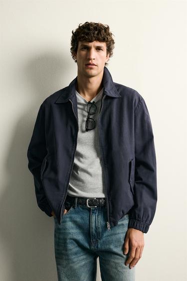 REGULAR-FIT-OVERSHIRT MIT REISSVERSCHLUSS - Marineblau von Zara