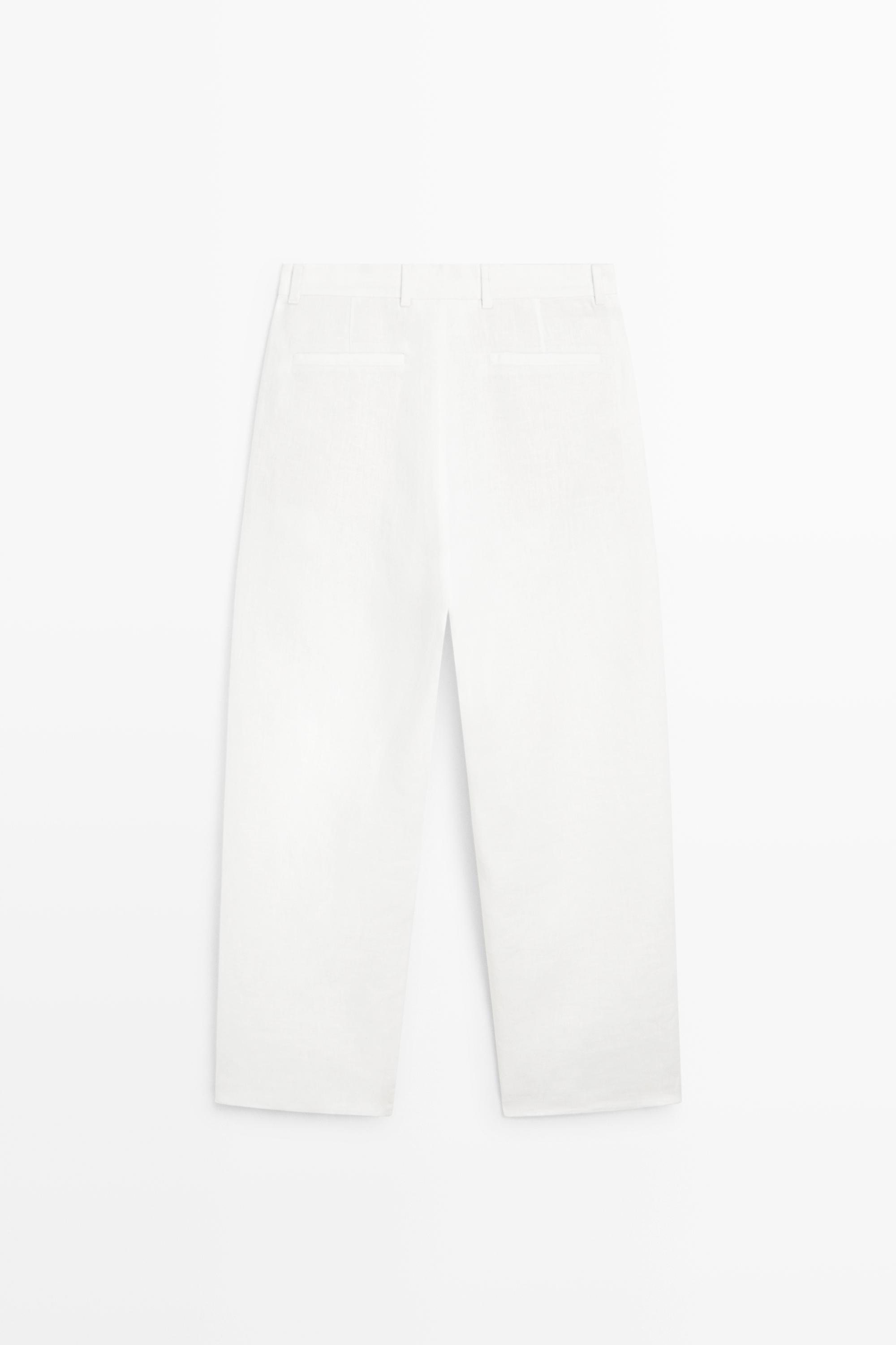100% linen pants with dart detail