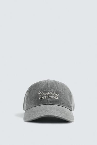 CONTRAST EMBROIDERY CAP - Grey by Zara - Image 1