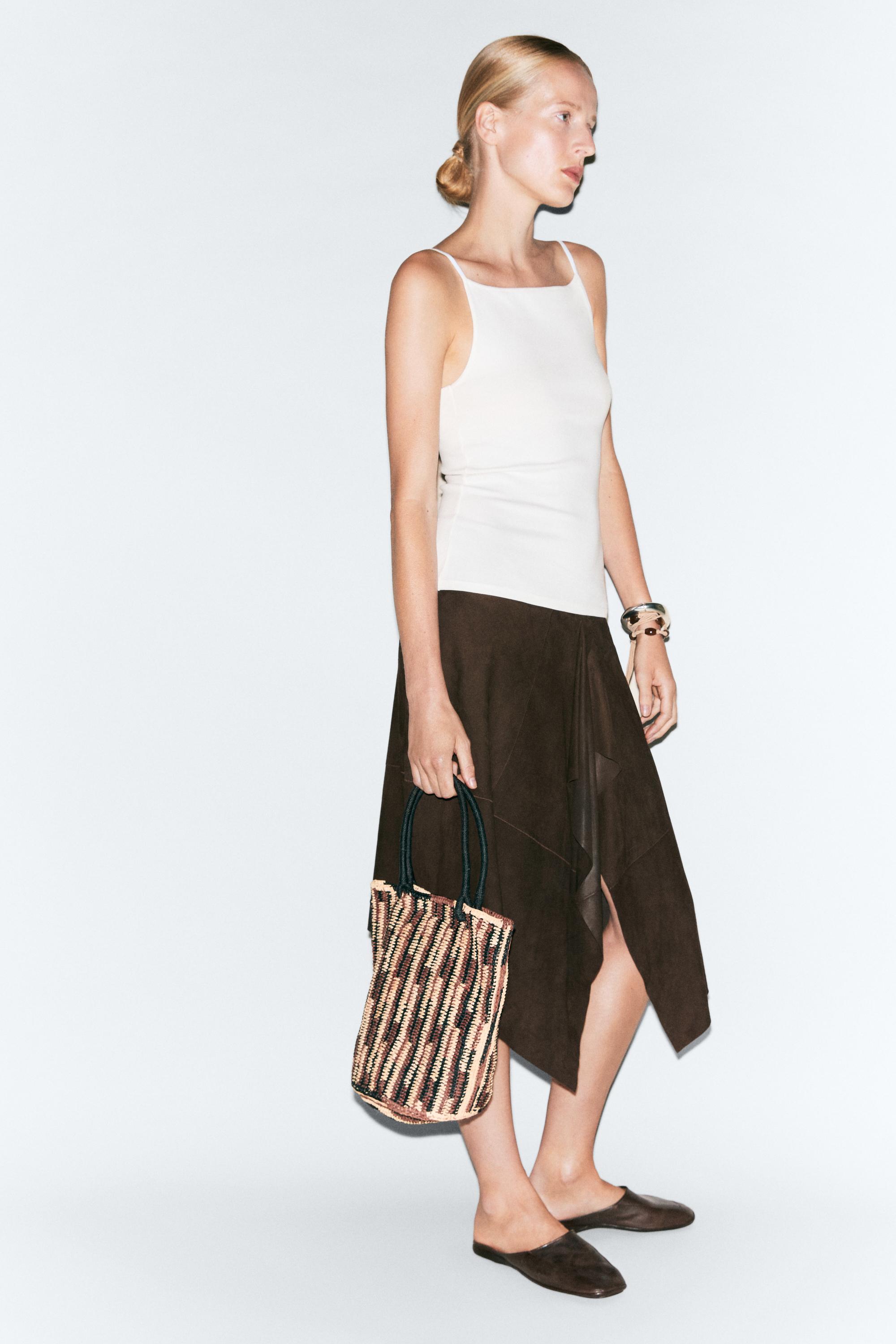Cotton blend camisole top — White