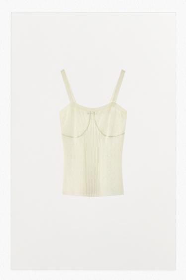 TOP PUNTO PLISADO - Crudo de Zara