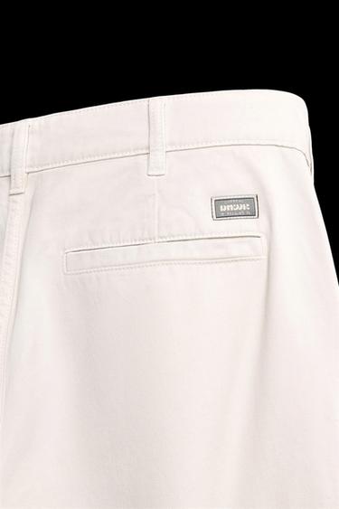 Zara STRAIGHT FIT CARGO PANTS - Stone