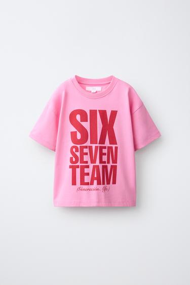TEAM SIX SEVEN PRINTED T-SHIRT — Pink 1