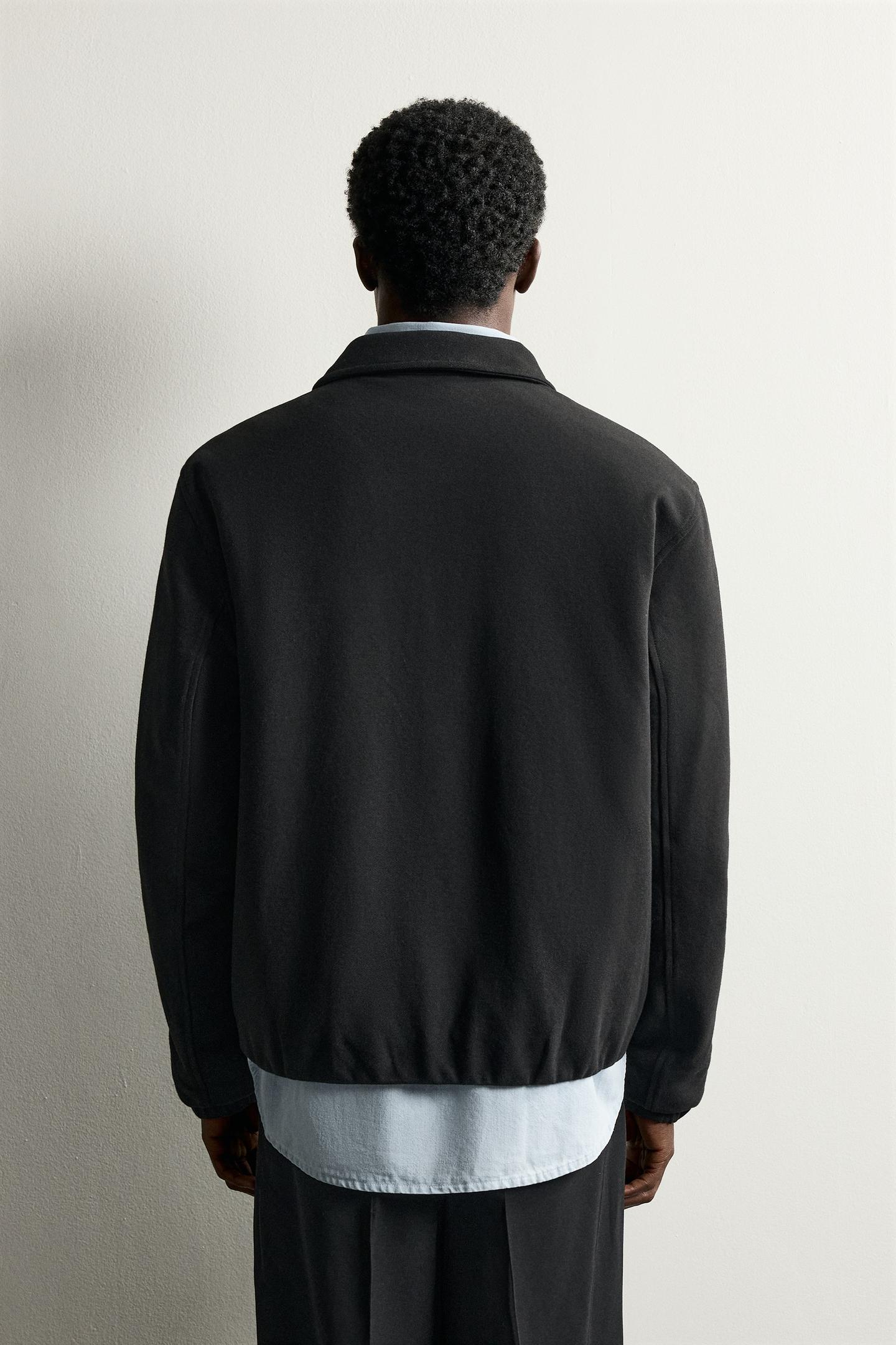 Мужская рубашка Zara Padded Zipper Overshirt, цвет: Чёрный — фото 3