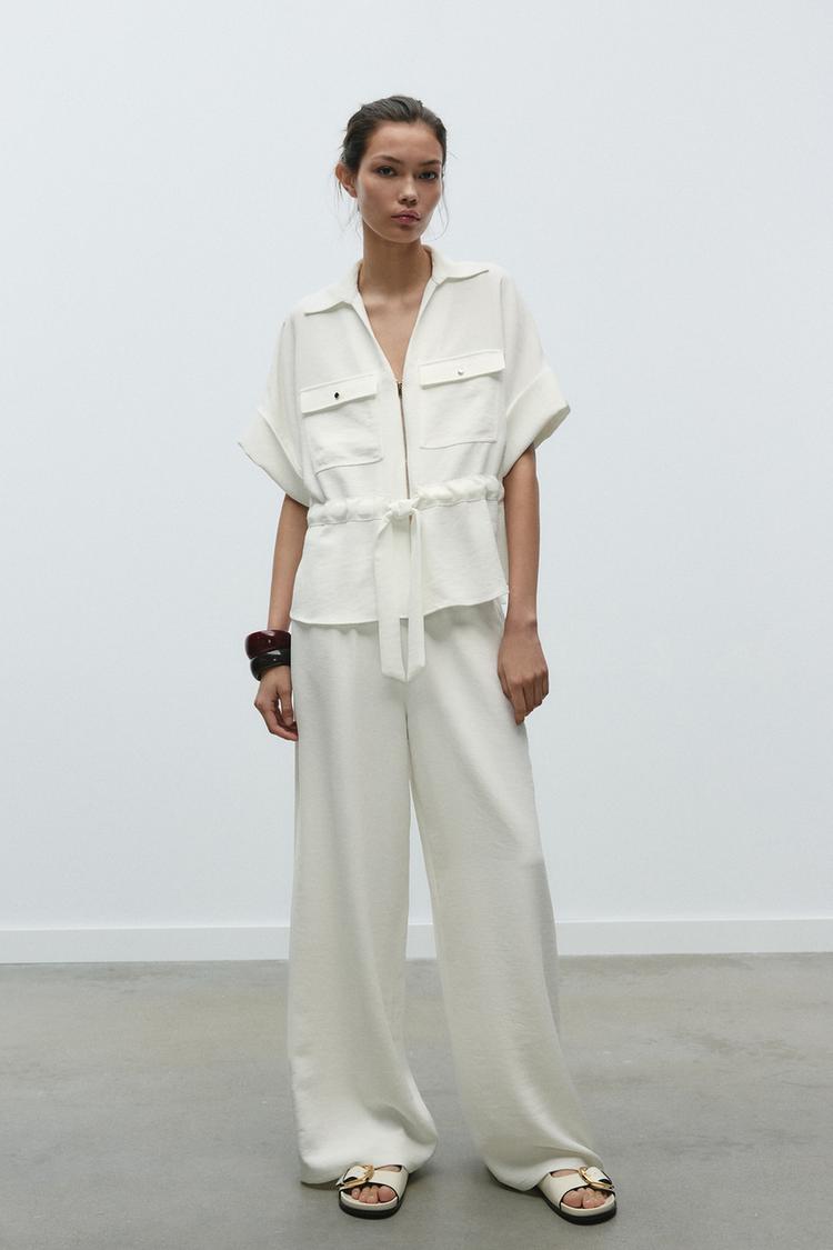 pantalone bianco pantaloni palazzo bianchi zara