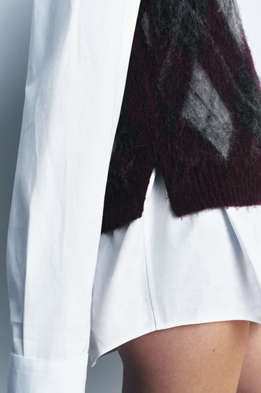 DIAMOND KNIT JUMPER VEST - Purple by Zara - Image 2