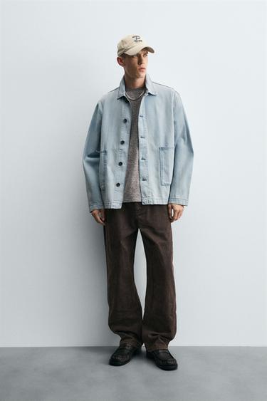 Zara WASHED DENIM JACKET - Light blue - Image 0