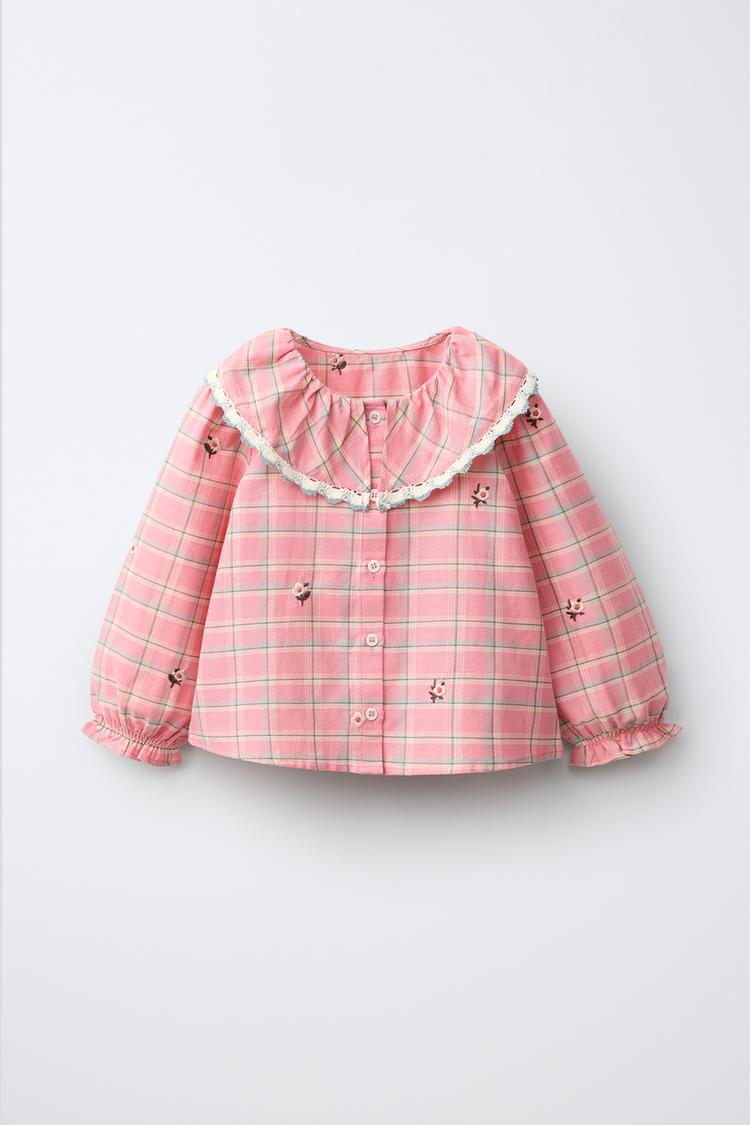 Camisa de cuadros bordada