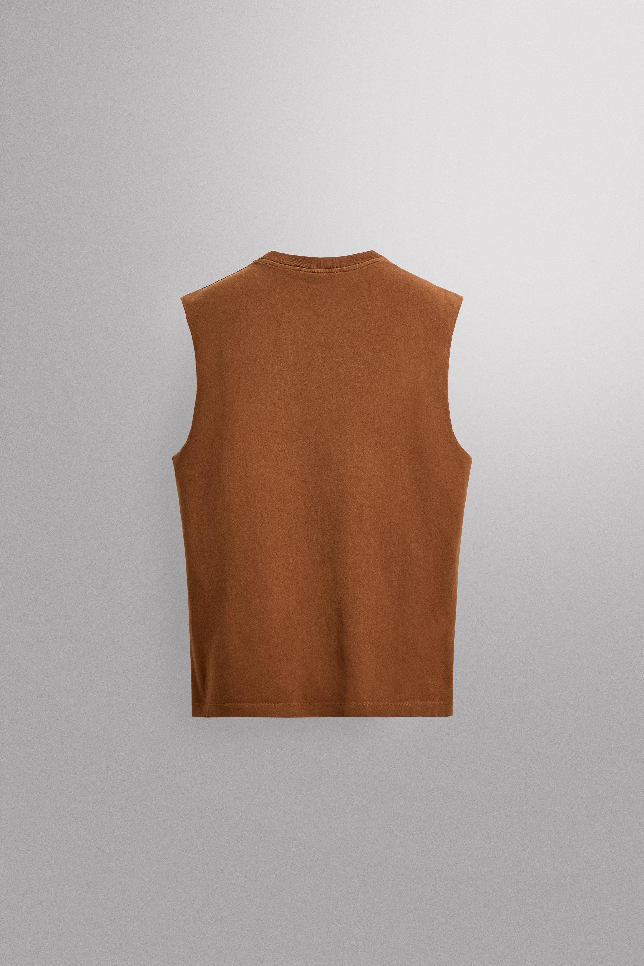 フロントオープンタンクトップ　ブラウン オーガニックスビン天竺 タンクトップ col.Brown | PEOPLE | ピープル