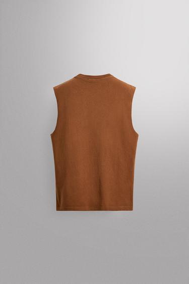 CONTRAST PRINT TANK TOP - Ochre by Zara - Image 6