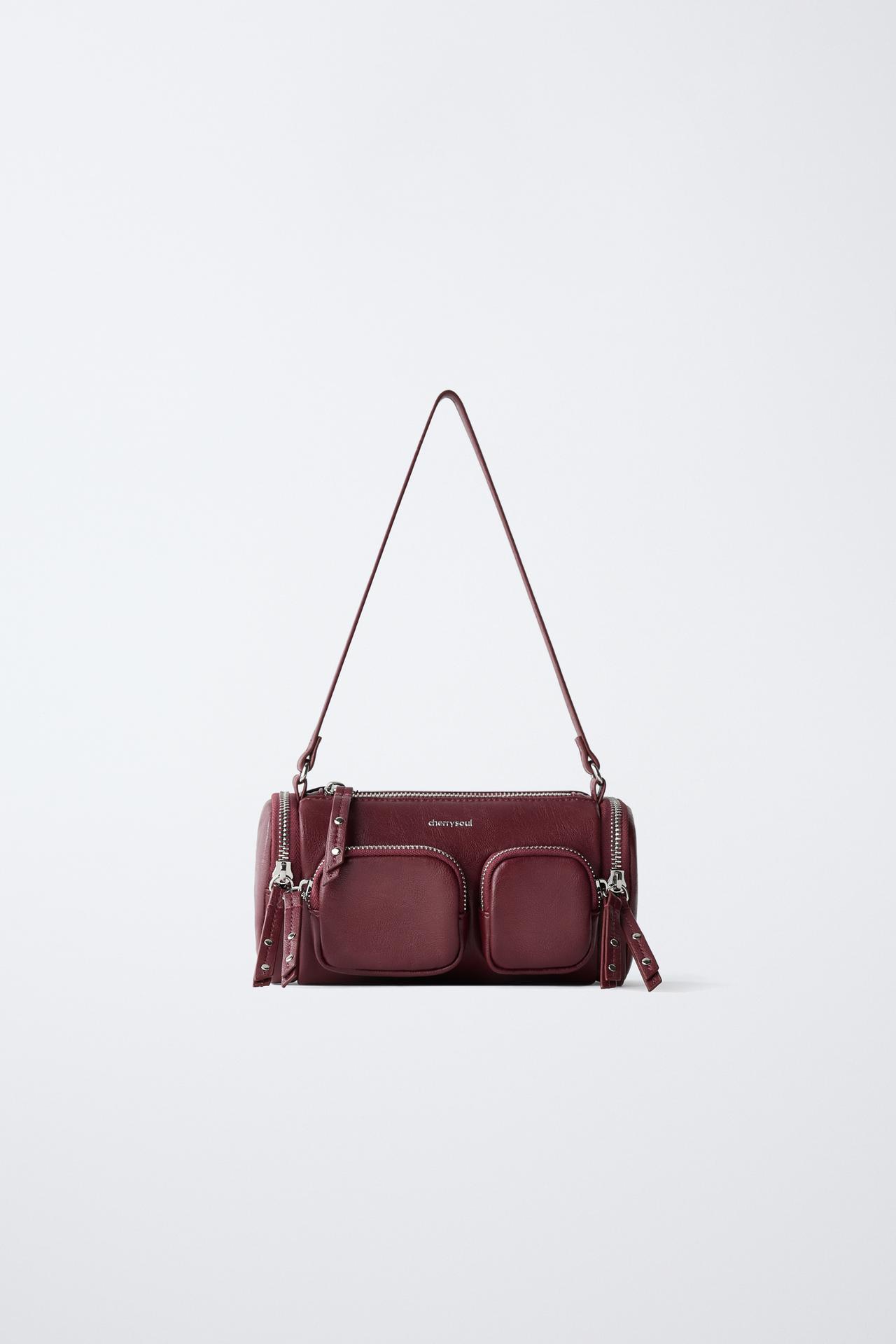 POCKET SHOULDER BAG — Maroon