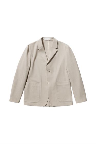100% WOOL SUIT BLAZER - Beige by Zara
