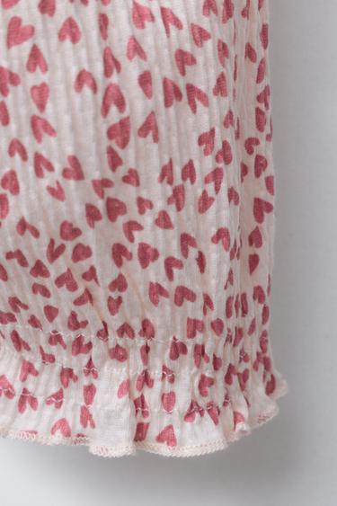 PANTALON TEXTURÉ CŒURS - Rose de Zara - Image 3