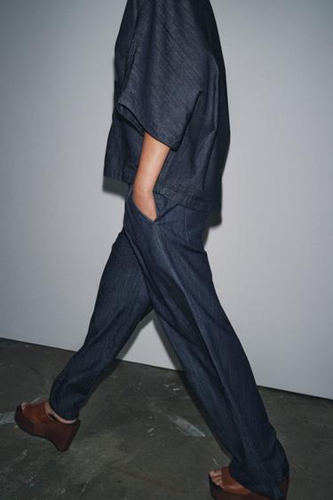 ZARA WOMAN COLLECTION RELAXED DENIM SHIRT - Blue by Zara - Image 4
