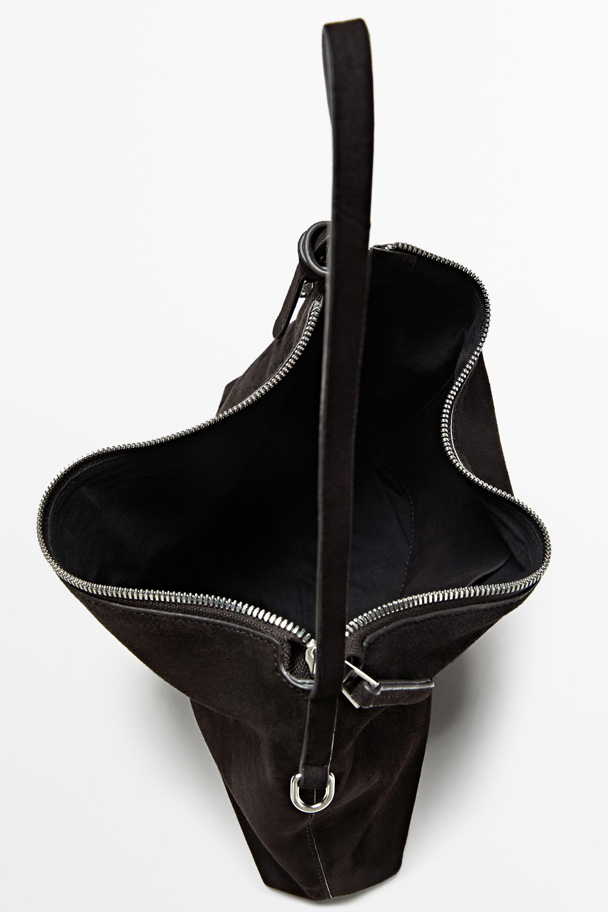 Medium split suede shoulder bag