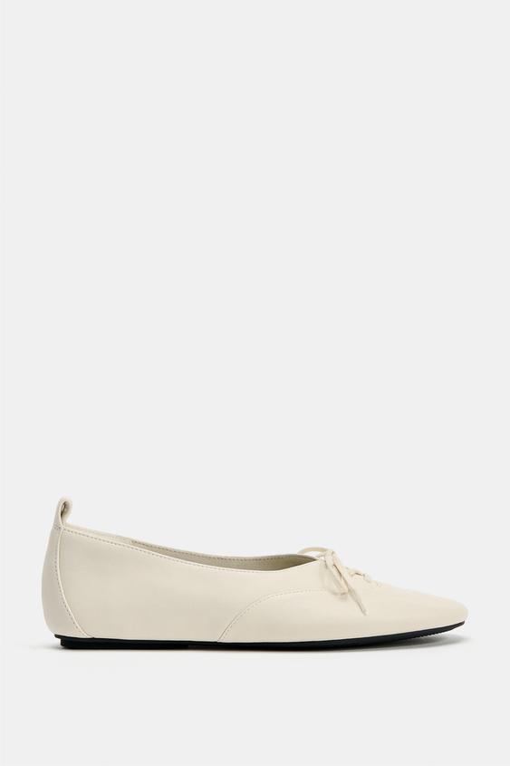 ZAPATO PLANO CORDONES PIEL -  de Zara - Imagen 0