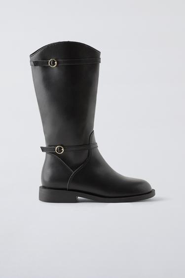 Zara SOFT KNEE HIGH BOOTS - Black
