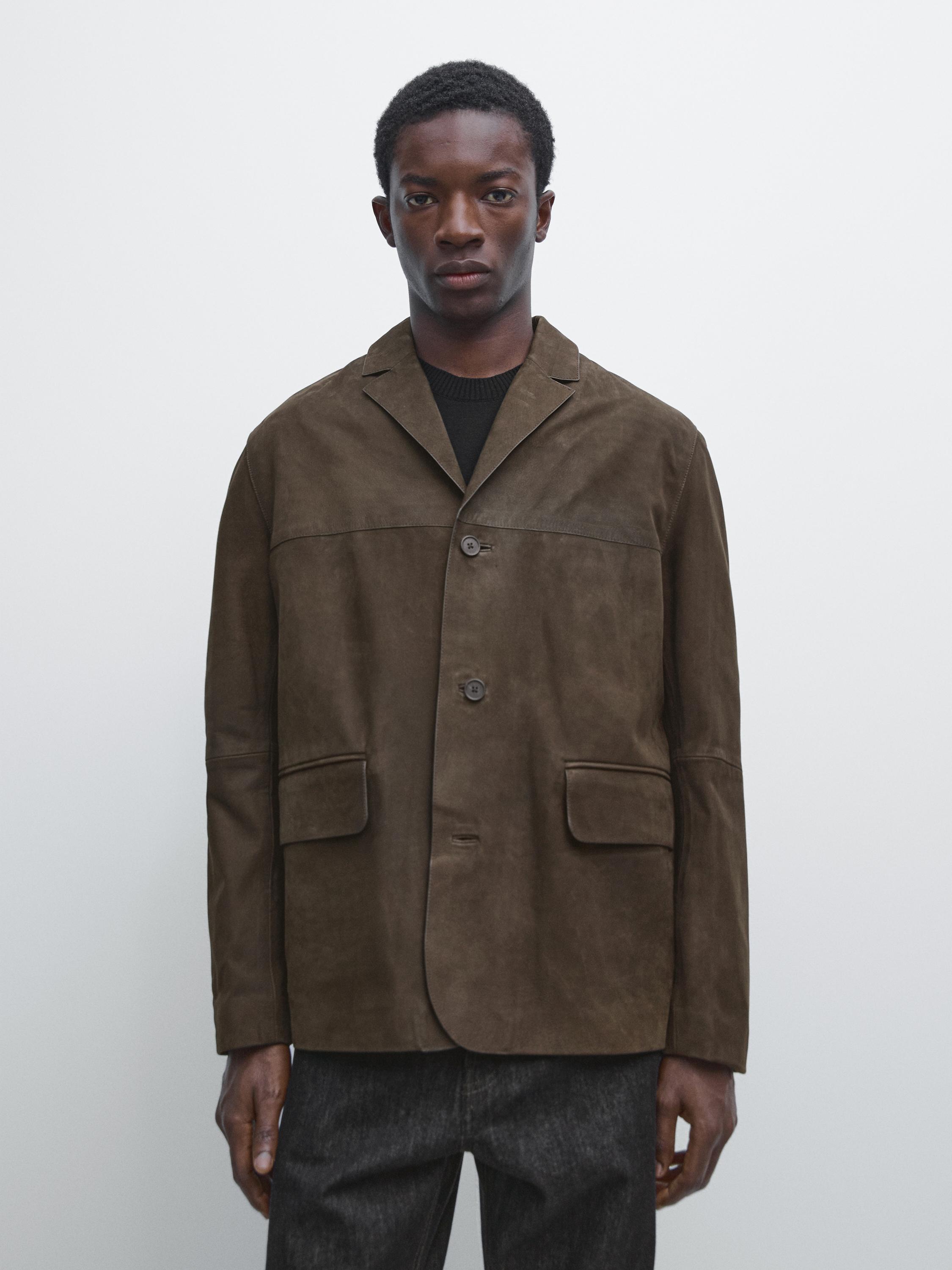 Nubuck leather blazer