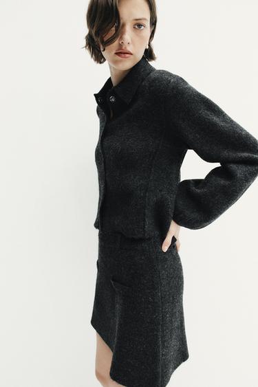 FALDA MINI PUNTO BOLSILLOS - Gris oscuro de Zara