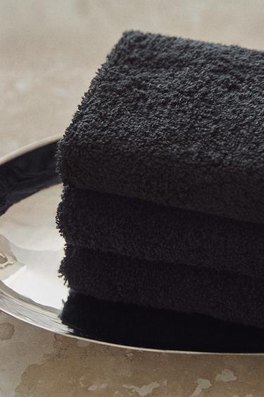 LOT SERVIETTES INVITÉS COTON PREMIUM (LOT DE 3) - Noir de Zara