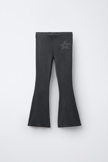 LEGGING FLARE EFECTO LAVADO ESTRELLAS - Gris antracita de Zara - Imagen 0