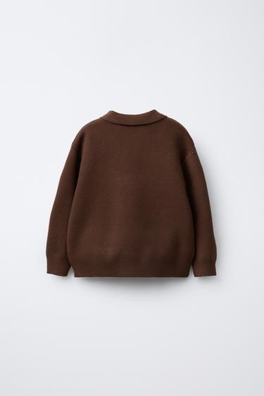 KNIT POLO SHIRT - Chocolate brown by Zara - Image 1