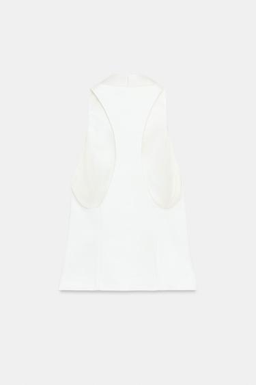 SATIN TUXEDO WAISTCOAT - Oyster-white by Zara - Image 7