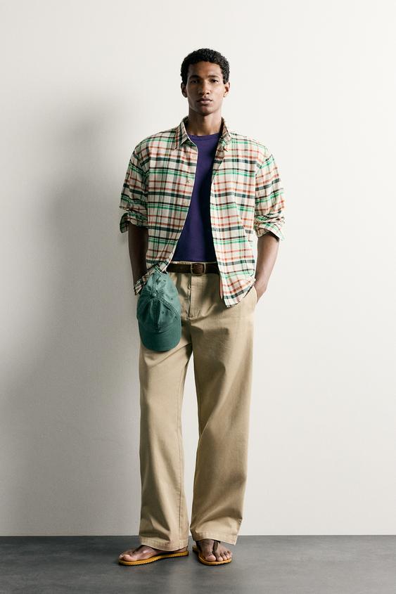 RELAXED FIT CHECK SHIRT - white by Zara - Image 0