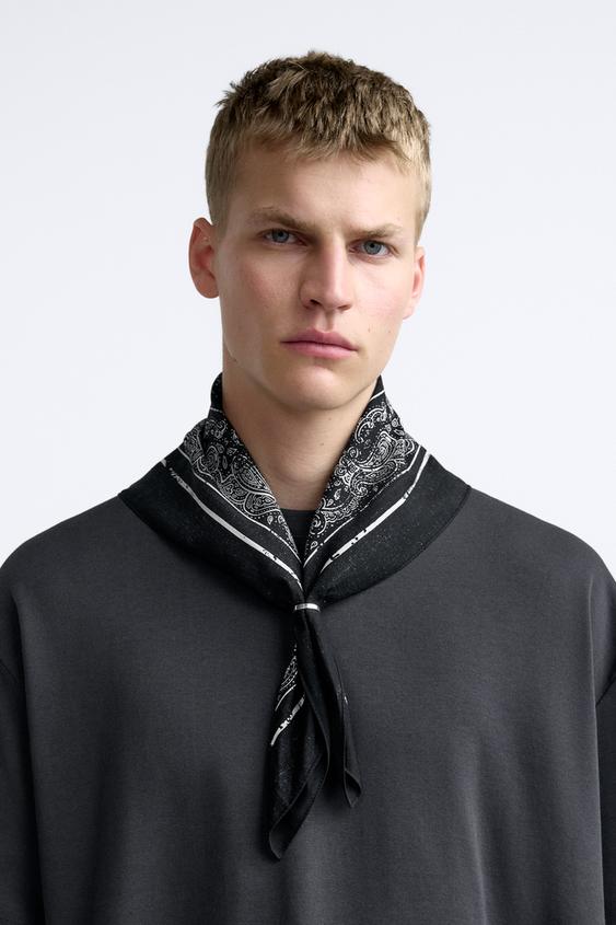 PAISLEY PRINT BANDANNA Black ZARA Thailand
