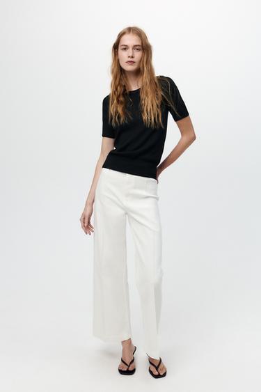 BASIC PLAIN KNIT SWEATER - Black by Zara