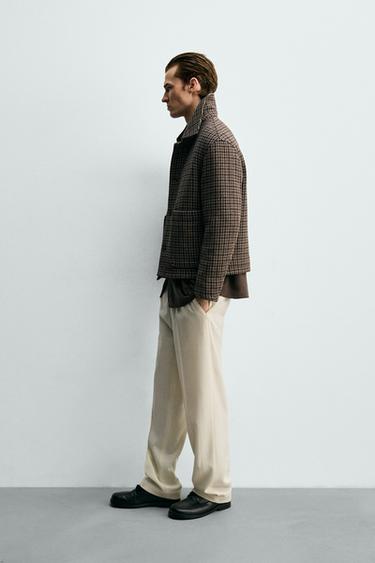 BLOUSON À CARREAUX AVEC POCHES - Marron de Zara - Image 3