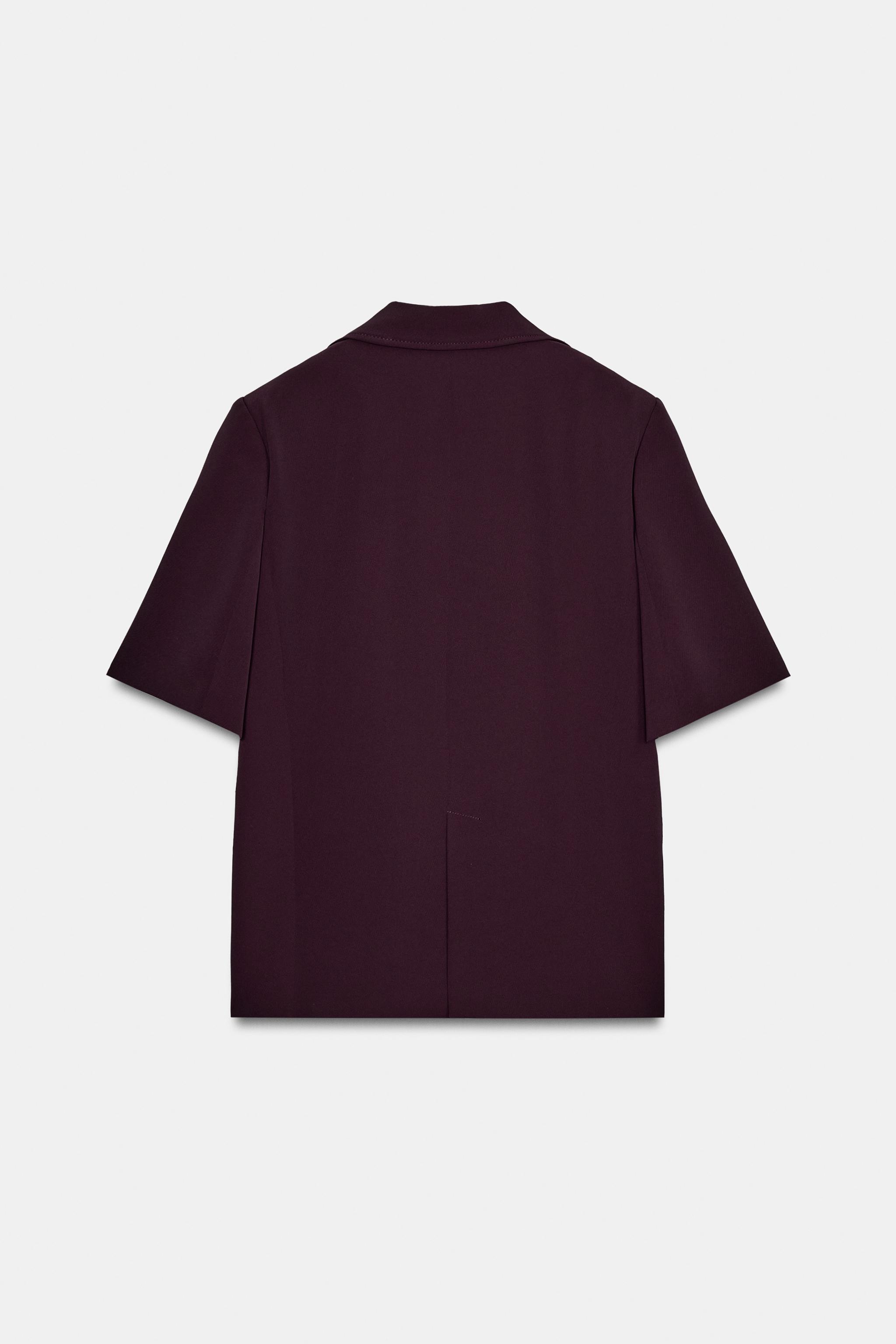 ザラ　ZARA ダークパープル スカジャン　42 L ZARA - ZARA MAN ザラ タイガー 虎 レーヨン スカジャン パープルの