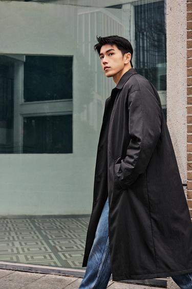 Zara 科技鋪棉風衣 - 黑色