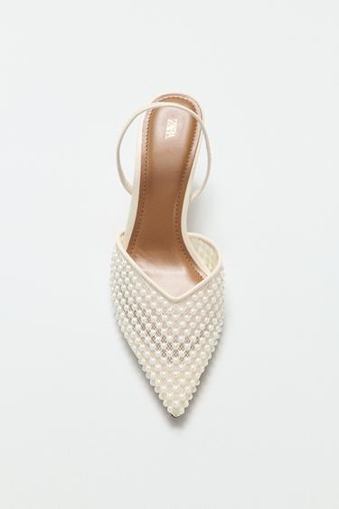 PEARL SLINGBACK SHOES - White by Zara