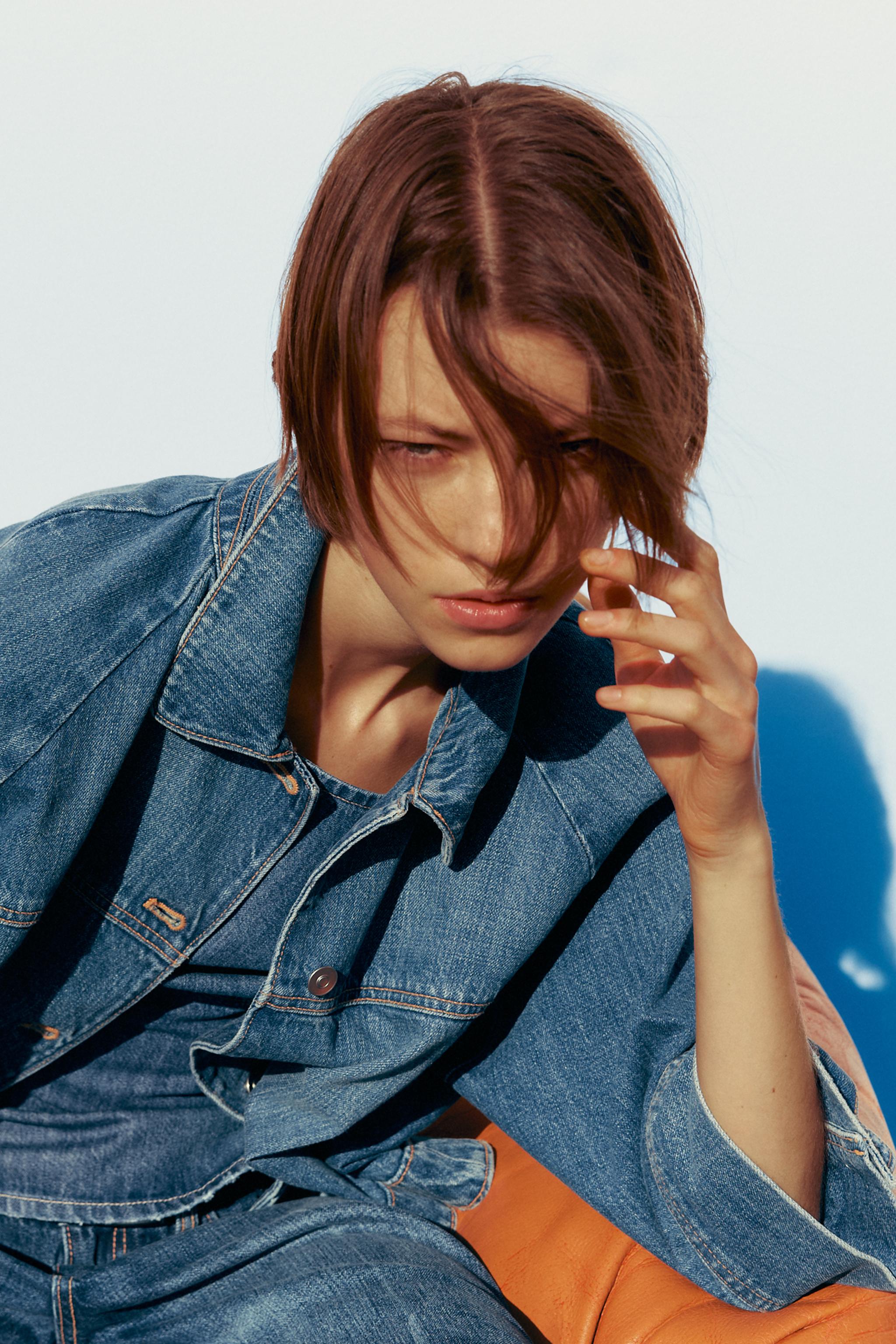 TRF ケープデニムジャケット - ブルー | ZARA Japan / 日本