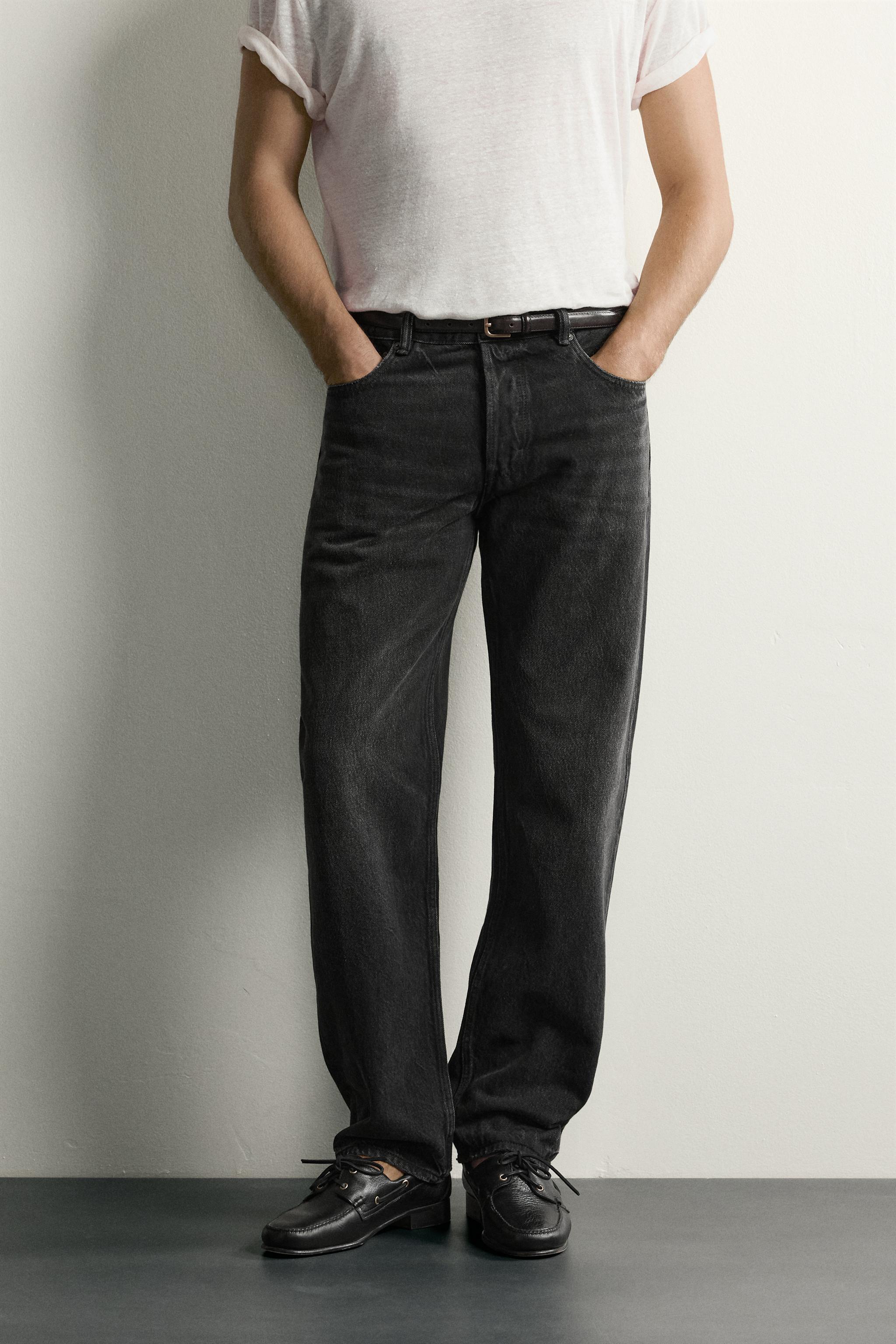 STRAIGHT FIT JEANS — Charcoal (alternate view)