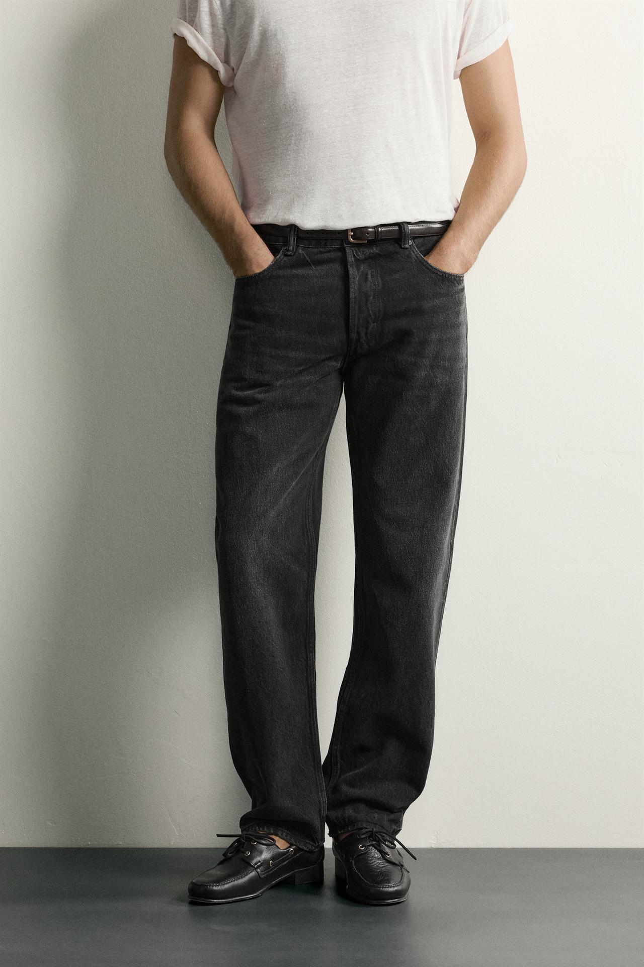 STRAIGHT FIT JEANS — Charcoal
