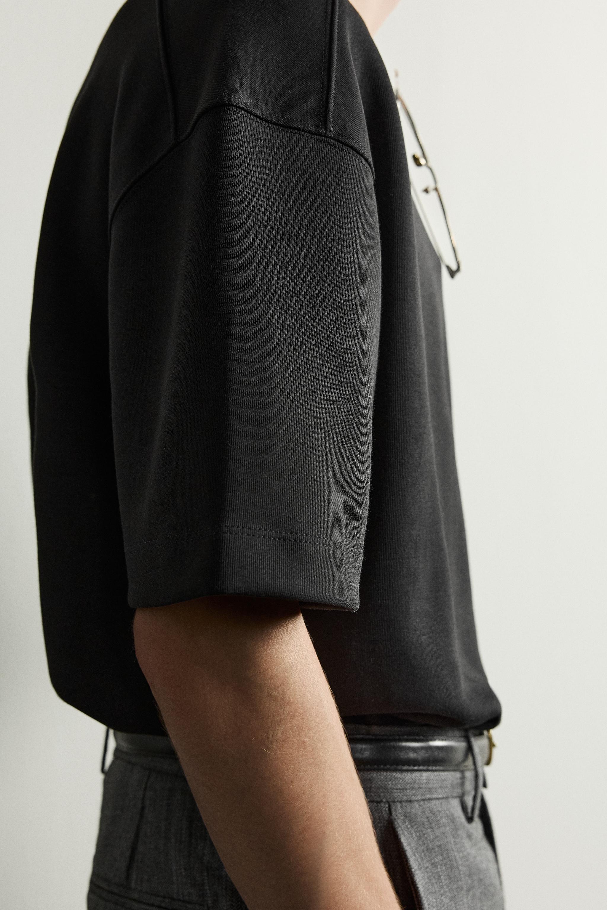 Мужские худи Zara RELAXED FIT INTERLOCK SWEATSHIRT — фото 6