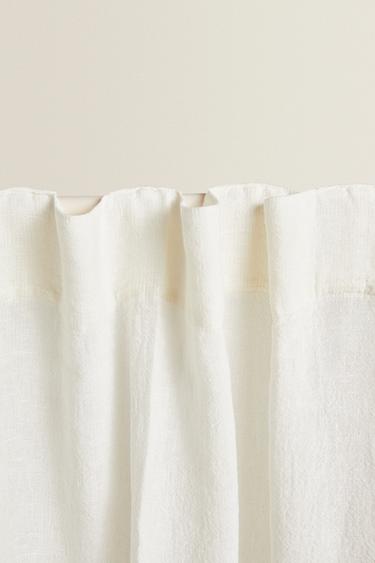 CORTINA DE LINHO BRANCO OPACIDADE ALTA - Branco da Zara