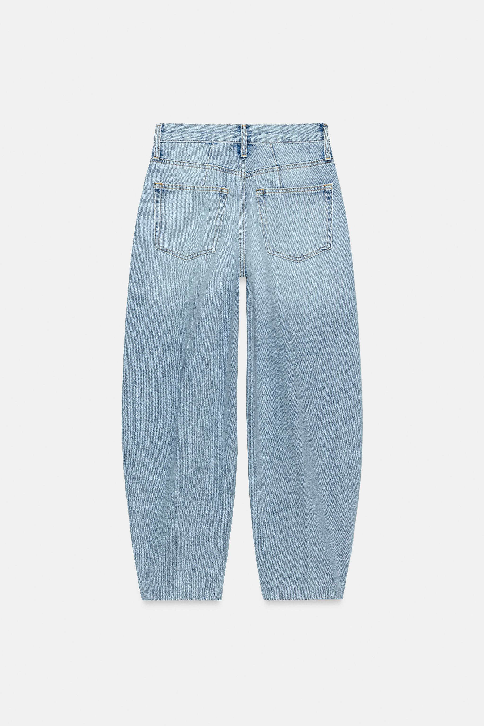 Zara ZW COLLECTION YÜKSEK BEL TAPERED JEAN görsel 8