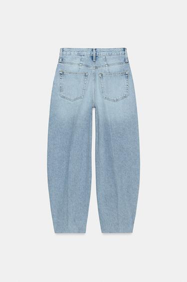 ZW COLLECTION HIGH-WAIST TAPERED JEANS - Light blue by Zara - Image 4