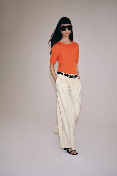 ZW COLLECTION OVERSIZE TROUSERS - Ecru by Zara - Image 5