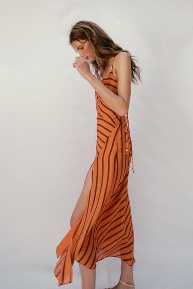 STRIPED STRAPPY MIDI DRESS - Printed by Zara - Image 4