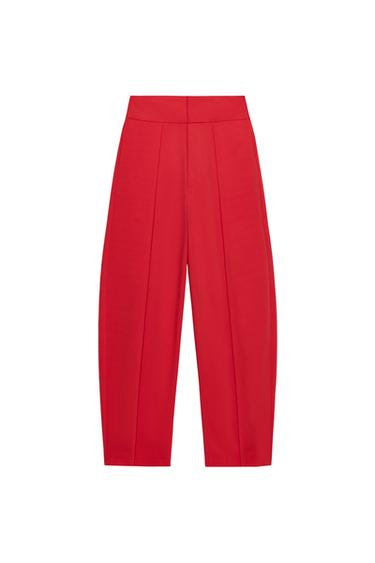 BALLOON PLEAT TROUSERS - Red by Zara